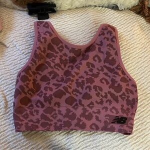 New Balance Pink Animal Print Sports Bra